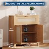 Sideboard Buffet Cabinet with Storage, Rattan Kitchen Buffet Accent Sideboard with Drawer and Adjustable Shelves, Coffee Bar Cabinet - 2 of 4