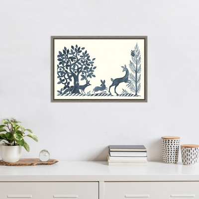 Graywash Forest Life VIII Canvas Print with Floating Frame