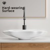 Hrinhom 24.4" W Shell Shape Bathroom Vanity Sink Above Counter,Modern Ceramic Wash Basin Without Faucet - 3 of 4