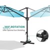 10FT Cantilever Patio Umbrella with Base - 360° Rotating Outdoor Market Sun Shade for Pool & Deck - 2 of 4