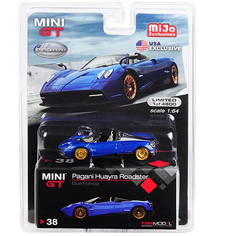 Pagani Huayra Roadster Blue Francia Limited Edition to 4,800 pieces 1/64 Diecast Model Car by True Scale Miniatures, 3 of 4
