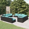 vidaXL Garden Lounge Set Black, Water Blue - 2 of 4