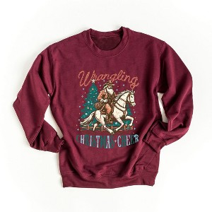 Simply Sage Market Women's Graphic Sweatshirt Wrangling Christmas Cheer - 1 of 4