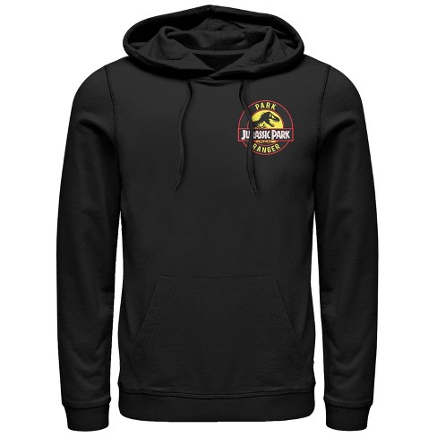 Men's Jurassic Park Ranger Logo Badge Pull Over Hoodie - Black - Large ...