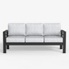 LayinSun Aluminum Patio Couch Sofa, All-Weather Metal Modern 3 Seater Outdoor Sofa with 5" Thick Cushion - 3 of 4