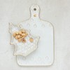 Storied Home Debossed Stoneware Cheese/Cutting Board with Trees and Gold Electroplating in Reactive Glaze, White - 2 of 2