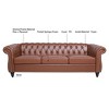 84.65" Chesterfield Rolled Arm 3 Seater Upholstered Sofa, Tufted Sofa Couch-ModernLuxe - image 4 of 4