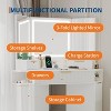 Acekool Corner Vanity Desk for Bedroom, Makeup Table with Mirror, Drawers, Charging Station - 2 of 4