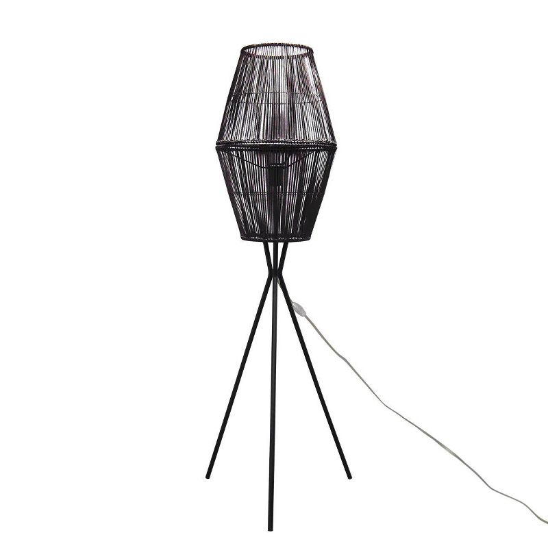 Diamond Tripod Floor Lamp Black with Rattan Shade (Includes LED Light Bulb) - Threshold&#8482;, 6 of 10