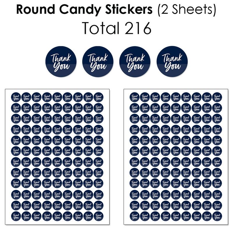 Big Dot of Happiness Navy Blue Elegantly Simple - Guest Party Favors Candy Favor Sticker Kit - 304 Pieces, 5 of 9
