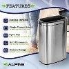 Alpine Industries Stainless Steel Rectangular Liner Open Top Commercial Indoor Trash Can 10.5 Gallon - 3 of 4