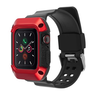 Insten Watch Band with Rugged Bumper Case For Apple Watch 40mm Series 6 SE 5 4, Replacement Strap