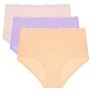 Agnes Orinda Women's Plus Size Stretch Packs Lace High Waist Comfort Briefs - 2 of 4