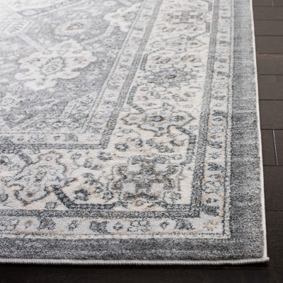 Isabella 4' Square Grey and Cream Synthetic Oriental Rug