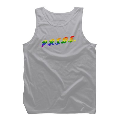 Adult Design By Humans Rainbow Colored Pride Letters By EsskayDesigns Tank Top