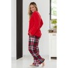 ADR Women's Soft Warm Fleece Pajamas Lounge Set, Long V Neck Top and Pants, PJ - 4 of 4