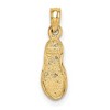 Black Bow Jewelry 14k Yellow Gold and White Rhodium Mini 3D Flip Flop Pendant - 3 of 4