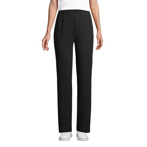 Lands' End Women's Petite Sport Knit High Rise Elastic Waist Pull On Pants  - Medium - Black : Target