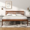 Tangkula Twin/Full/Queen Platform Bed with Headboard Solid Wood Leg Mattress Foundation Walnut - 3 of 4