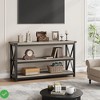 47 Inch Industrial Entryway Table Narrow Long Console Table w/ Storage 3 Tier Wood Sofa Table for Living Room - 4 of 4