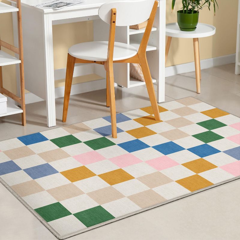 Well Woven Apollo Flatwoven Modern Squares Kids Area Rug, 3 of 9