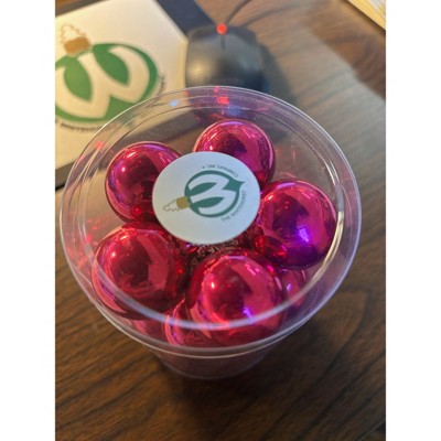 Northlight 40ct Raspberry Pink Pearl Finish Glass Ball Christmas Ornament - 1.25" (30mm)