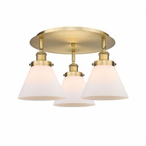 Cone - 3 Light Flush Mount In Art Deco Style-9.5 Inches Tall and 19.5 Inches Wide - 1 of 1