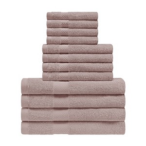 Modern Eco-Friendly Cotton Absorbent 12-Piece Assorted Towel Set by Blue Nile Mills - 1 of 4