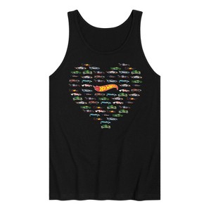 Men's - Hot Wheels - Valentine's Hot Wheels Heart Graphic Tank Top - 1 of 3