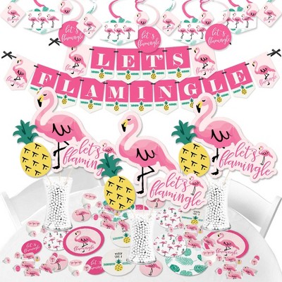 Big Dot of Happiness Pink Flamingo - Party Like a Pineapple - Tropical Summer Party Supplies - Banner Decoration Kit - Fundle Bundle