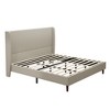 High Headboard Upholstered Bed, Bed Frame, 12-Slat Support, Easy to Assemble, Beige, Chenille Cloth, No Box Spring Needed - 4 of 4