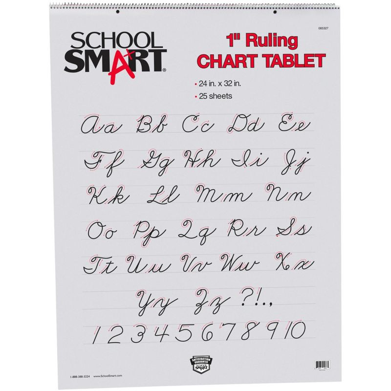 School Smart Chart Paper Pad, 32 x 24 Inches, 1 Inch Rule, 25 Sheets, 1 of 3