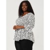 Agnes Orinda Women's Plus Size Babydoll Peplum High Low Hem V Neck 3/4 Sleeve Trendy Tops - 4 of 4