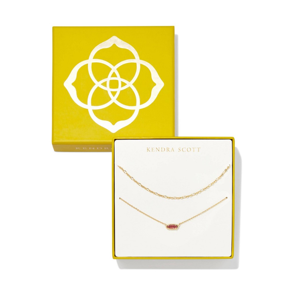 Kendra Scott Emma Gift Pendant Necklace Set 2pc - Gold/Ruby