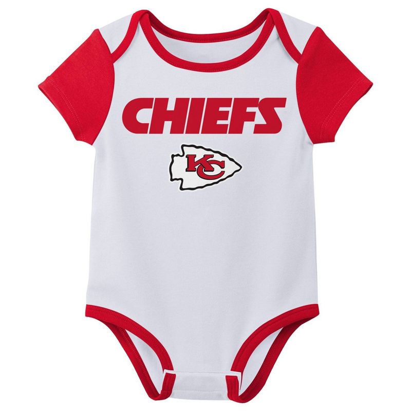 NFL Kansas City Chiefs Infant Boys&#39; 3pk Bodysuit, 3 of 5