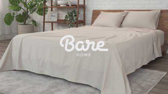 400 Thread Count Organic Cotton Sateen Bed Sheet Set by Bare Home, 2 of 9, play video