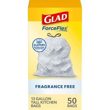 Glad ForceFlex Drawstring Fragrance Free Trash Bags - 13 Gallon - 50ct