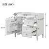 Gulches Modern Minimalist Bathroom Vanity, Solid Wood Frame, White Finish, 36" Storage Cabinet with 2 Drawers & Tip-out Drawer - 3 of 4