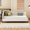 Whisen Stylish L-Shaped Design Solid Wood Legs Linen Daybed - image 2 of 4