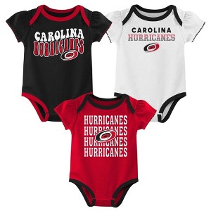 NHL Carolina Hurricanes Infant Girls' 3pk Bodysuits - 1 of 4