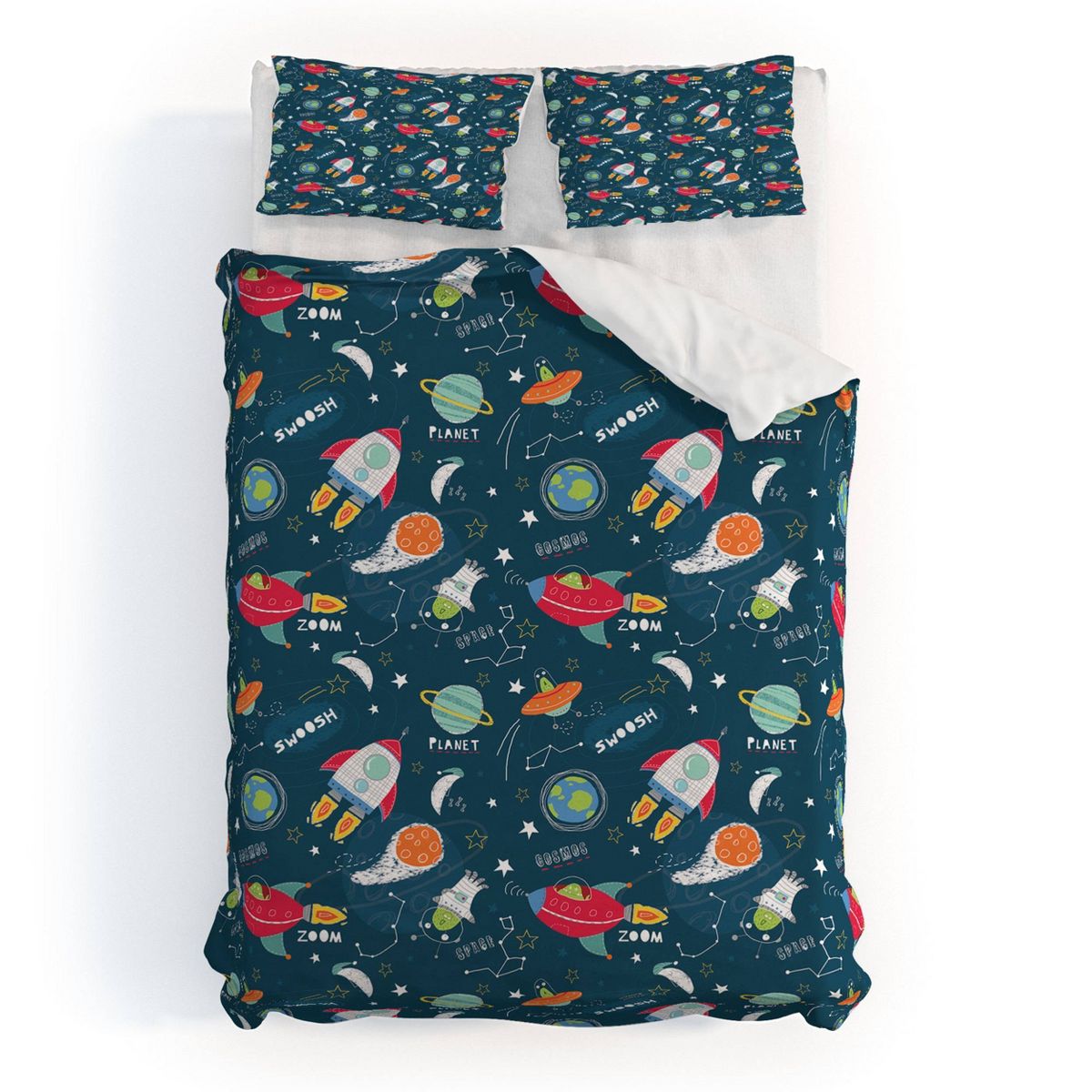 Deny Designs Kids' Cory Reid Blast Off Duvet and Sham Set