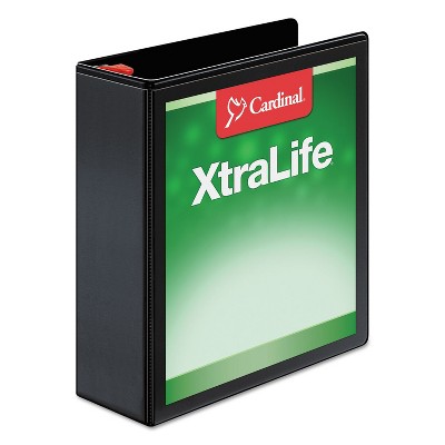 Cardinal XtraLife ClearVue Non-Stick Locking Slant-D Binder 3" Cap 11 x 8 1/2 Black 26331
