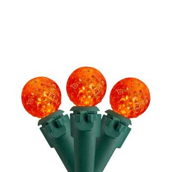 Northlight 50 Count Orange LED G12 Berry Mini Christmas Lights - 15 ft Green Wire