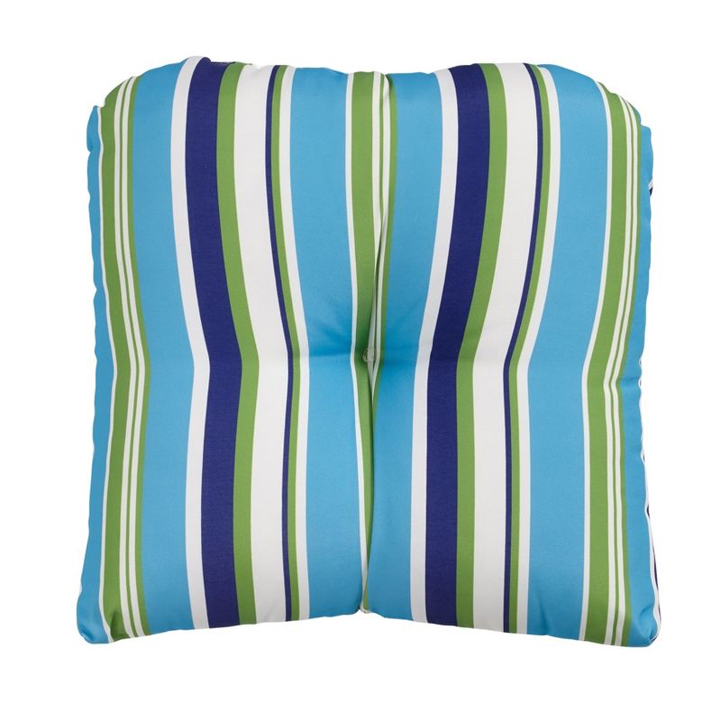 Outdoor Living Furniture Reversible Weather Resistant Tufted Wicker Chair Cushion -18"L x 17"W x 3"H, 1 of 2