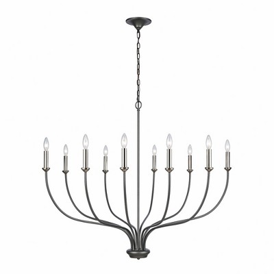 Elk Home Madeline 10 - Light Chandelier in  Dark Gray