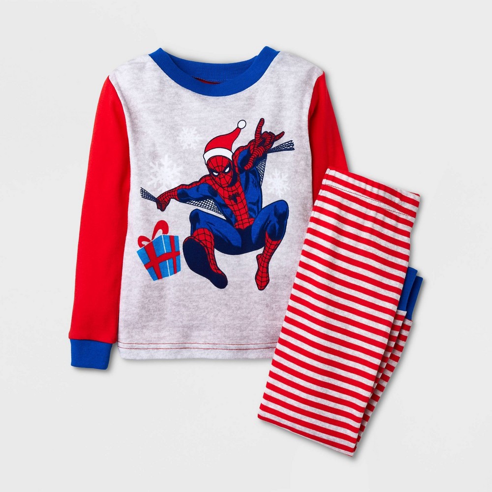 Size 2T Toddler Boys' 2pc Marvel Spider-Man Snug Fit Pajama Set - Red 