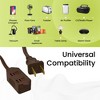 GoGreen Power (GG-24812) 16/2 12Õ Household Extension Cord, 3 Outlets, Brown, 12 Ft, 5-Pack - 4 of 4