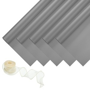 Unique Bargains Decorative Elegant Waterproof Matte Gift Wrap Paper with Ribbon 1 Set - 1 of 4