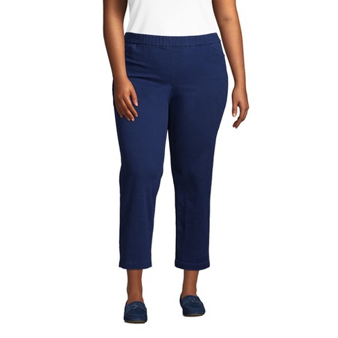 Lands' End Women's Plus Size Mid Rise Pull On Knockabout Chino Crop ...
