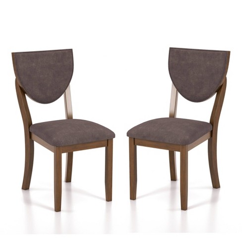 24/7 Shop At Home Set of 2 Raven Padded Seat Side Chair Walnut: Curved Backrest, Transitional Design - image 1 of 3